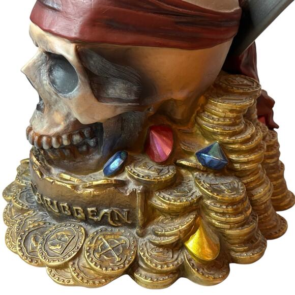 Pirates of the Caribbean Disney Store Plastic Coin Bank Skull Treasure with Plug - Picture 12 of 16
